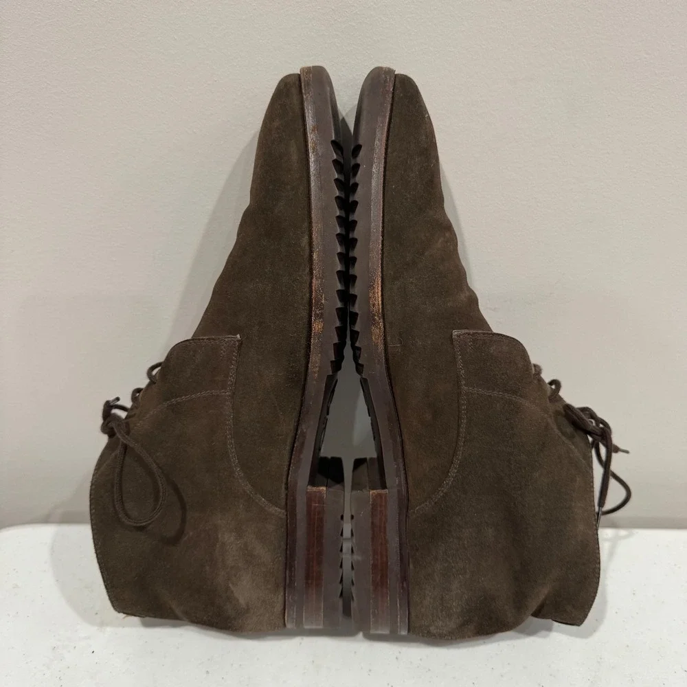Gravati Mens 10 Dark Brown Suede Chukka Boots Handmade Italy Vibram